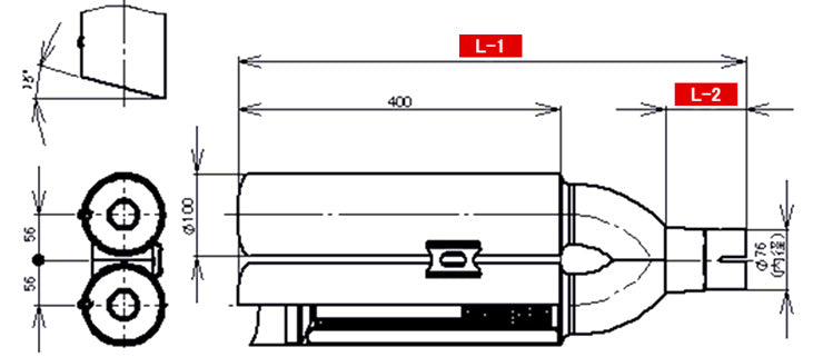 REINHARD CANNONBALL UNIVERSAL MUFFLER 02 DUAL WITH INNER SILENCER STAINLESS EXHAUST 02SRI