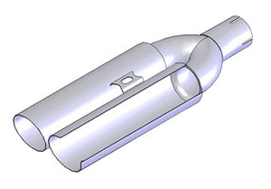 REINHARD CANNONBALL UNIVERSAL MUFFLER 02 DUAL STAINLESS EXHAUST 02SR