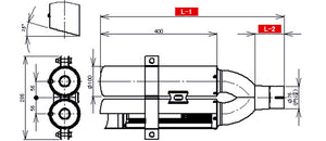 REINHARD CANNONBALL UNIVERSAL MUFFLER 02 DUAL TITANIUM EXHAUST 02SRTI