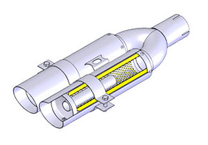 REINHARD CANNONBALL UNIVERSAL MUFFLER 02 DUAL TITANIUM WITH INNER SILENCER EXHAUST 02SRITI