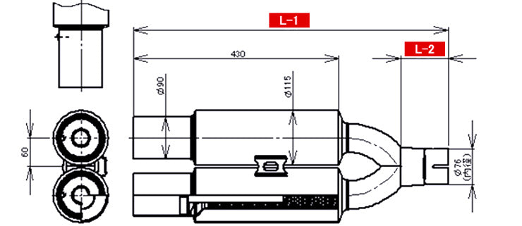 REINHARD CANNONBALL UNIVERSAL MUFFLER 03 DOUBLE WITH INNER SILENCER STAINLESS EXHAUST 03SRI