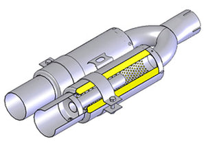 REINHARD CANNONBALL UNIVERSAL MUFFLER 03 DOUBLE TITANIUM WITH INNER SILENCER EXHAUST 03SRITI