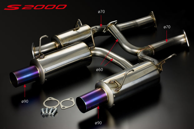 TODA RACING 70mm High Power Muffler System  For S2000 F20C F22C 18000-AP1-701