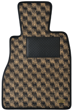 KARO FLAXY BRILLIANT BEIGE FLOOR MATS FOR HONDA FIT GK AT OVAL STOPPER FLAXY-3391-BEIGE