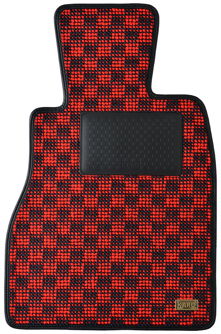 KARO FLAXY BRILLIANT RED FLOOR MATS FOR HONDA FIT GE AT FLAXY-2836-RED