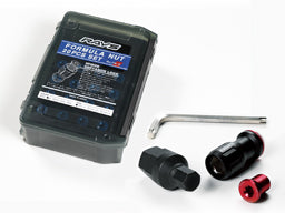 RAYS FORMULA SERIES FORMULA NUT (FN-II) SET ALUMINUM CAP-TAPER PART RED M12X1.25 FOR  7414-RED-M12-1-25