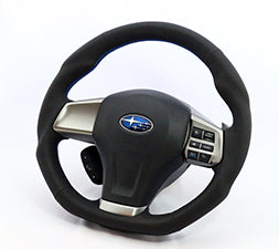 KENSTYLE STEERING WHEEL A-TYPE ALL BLACK LEATHER BLUE STITCH FOR  SA02