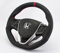 KENSTYLE STEERING WHEEL ALL BLACK LEATHER BLACK STITCH FOR  HB01