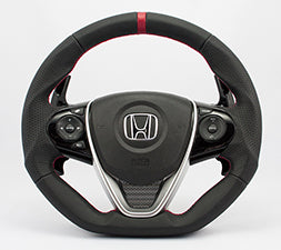 KENSTYLE STEERING WHEEL ALL BLACK LEATHER BLACK STITCH FOR  HB01