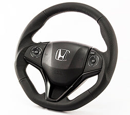 KENSTYLE STEERING WHEEL A-TYPE ALL BLACK LEATHER BLUE STITCH FOR  HA02