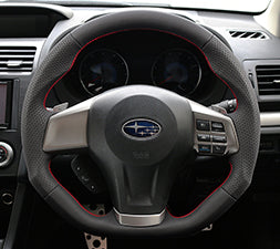KENSTYLE STEERING WHEEL D-TYPE ALL BLACK LEATHER BLUE STITCH FOR  SD02