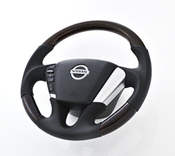 KENSTYLE STEERING WHEEL GRADIENT AFRICAN WOOD LEATHER COMBINATION FOR  NA02