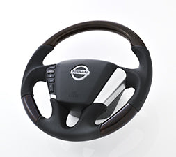 KENSTYLE STEERING WHEEL GRADIENT SILVER ROSEWOOD LEATHER COMBINATION FOR  NA01