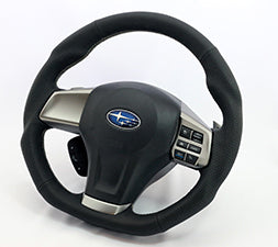 KENSTYLE STEERING WHEEL A-TYPE ALL BLACK LEATHER BLUE STITCH FOR  SA02