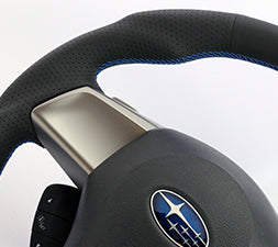 KENSTYLE STEERING WHEEL A-TYPE ALL BLACK LEATHER BLUE STITCH FOR  SA02