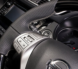 KENSTYLE STEERING WHEEL PIANO BLACK LEATHER COMBINATION SILVER STITCH FOR  NC01