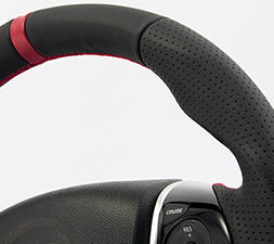 KENSTYLE STEERING WHEEL ALL BLACK LEATHER BLACK STITCH FOR  HB01