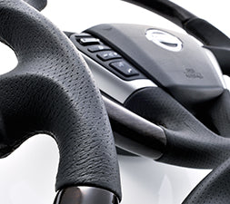 KENSTYLE STEERING WHEEL GRADIENT SILVER ROSEWOOD LEATHER COMBINATION FOR  NA01