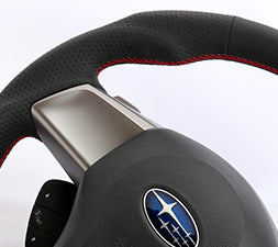 KENSTYLE STEERING WHEEL A-TYPE ALL BLACK LEATHER BLUE STITCH FOR  SA02