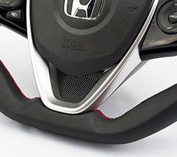 KENSTYLE STEERING WHEEL ALL BLACK LEATHER BLACK STITCH FOR  HB01