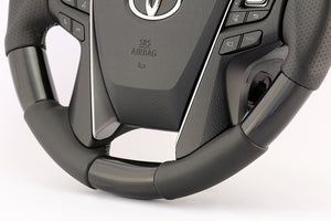 KENSTYLE STEERING WHEEL B-TYPE BLACK WOOD GRAIN LEATHER COMBINATION FOR  TB01