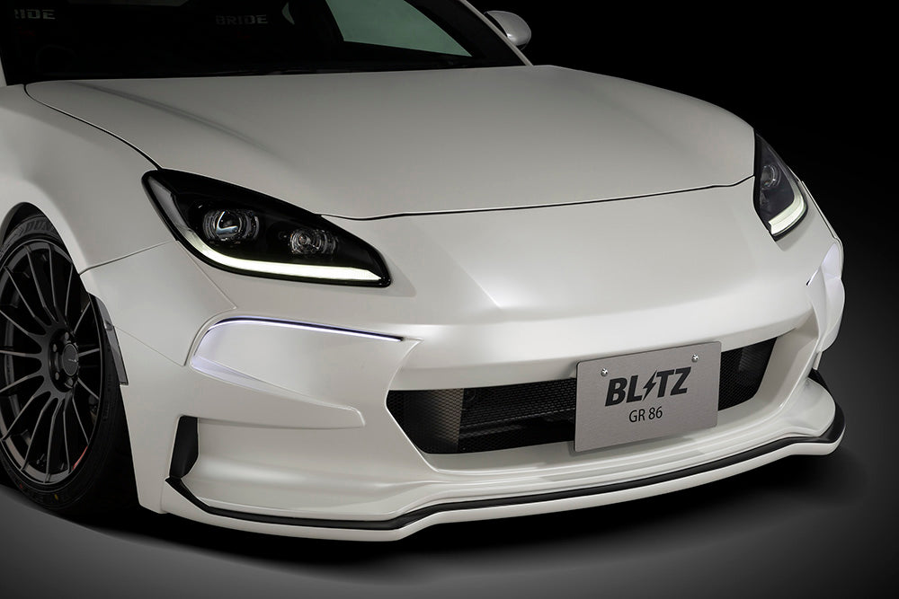BLITZ FRONT BUMPER SPOILER LED SET FRP UNPAINTED FOR TOYOTA GR86 ZN8 SUBARU BRZ ZD8 60413
