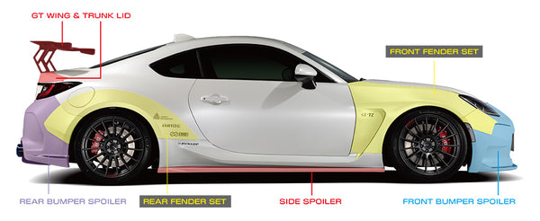 BLITZ SIDE SPOILER FRP UNPAINTED FOR TOYOTA GR86 ZN8 SUBARU BRZ
