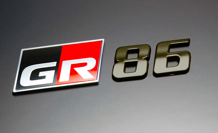 GRAZIO&CO BLACK CHROME 86 LOGO WITH GR EMBLEM FOR TOYOTA GR86 ZD8 EMB1030BKC-86-BLCH