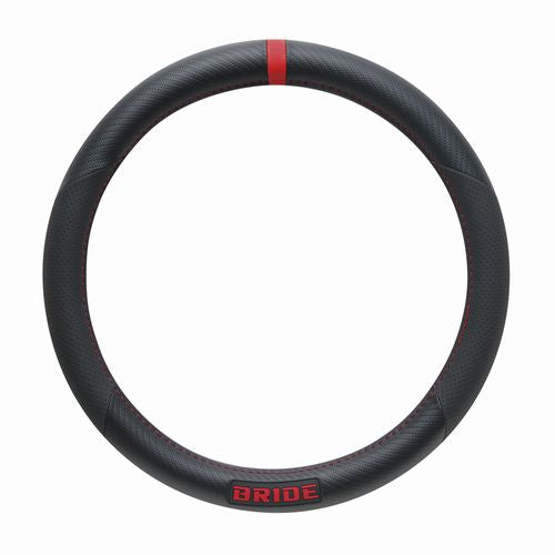 BRIDE BRIDE STEERING WHEEL COVER S TYPE CARBON TONE RED LOGO BLACK FOR  HSHC03