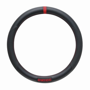BRIDE BRIDE STEERING WHEEL COVER S TYPE CARBON TONE RED LOGO BLACK FOR  HSHC03