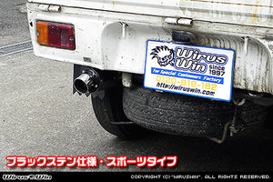 WIRUS WIN D-PRIME MUFFLER EXHAUST BLACK STAINLESS STEEL SPECIFICATION SPORTS TYPE FOR DAIHATSU HIJET TRUCK V-S100P V-S100C V-S100CT V-S110P V-S110C V-S110CT EF-NS EF-GS WIRUS-WIN-00030