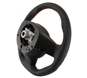 KENSTYLE STEERING WHEEL B-TYPE ALL BLACK LEATHER RED STITCH FOR  ZB01