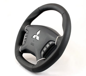 KENSTYLE STEERING WHEEL A-TYPE BLACK LEATHER ORANGE STITCH FOR  XA03
