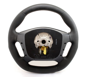 KENSTYLE STEERING WHEEL A-TYPE BLACK LEATHER SILVER STITCH FOR  XA02