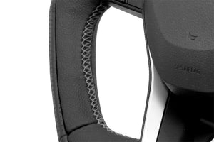 KENSTYLE STEERING WHEEL BLACK LEATHER WRINKLED LEATHER SILVER STITCHING FOR TOYOTA COROLLA TOURING ZWE211W ZWE214W TD02