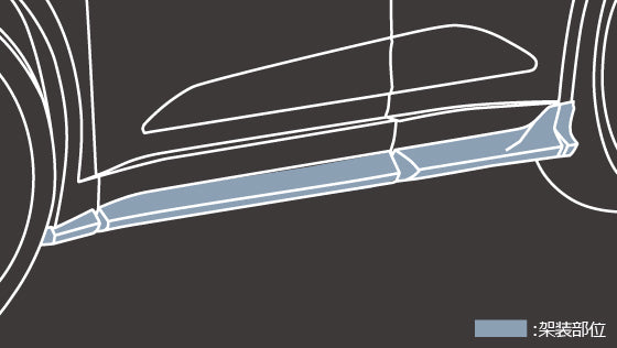 TRD GR SIDE SKIRT BLACK FOR TOYOTA CROWN 35 MS344-30014-C0