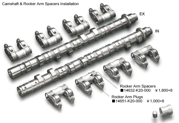 TODA RACING Rocker Arm Spacers  For CIVIC TypeR  INTEGRA TypeR  ACCORD EuroR K20A 14632-K20-000