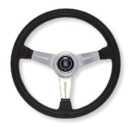 NARDI CLASSIC LEATHER LINE BLACK LEATHER & POLISHED SPOKES 360MM STEERING WHEEL N132
