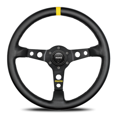 MOMO MOD.07 BLACK LEATHER STEERING WHEEL M-41