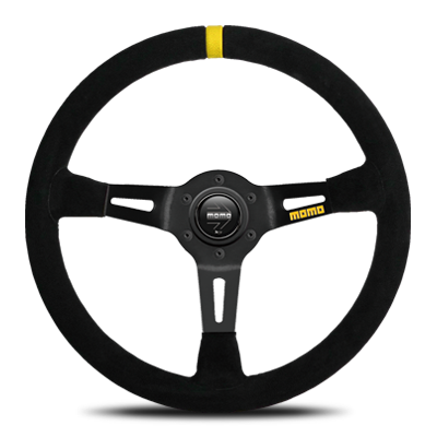 MOMO MOD.08 SUEDE BLACK SPOKE STEERING WHEEL M-60
