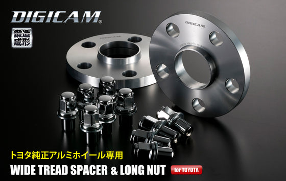 DIGICAM 15MM WIDE TREAD SPACER AND LONG NUT 5X114.3 60-60 FOR TOYOTA TW1145156060LN
