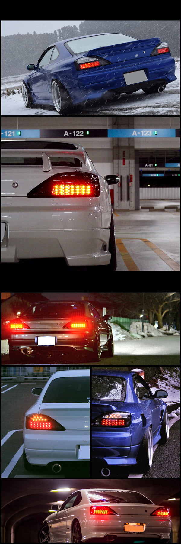 78 WORKS LED TAIL LAMP VER 2 BLACK FOR NISSAN SILVIA S15 S187-BLACK