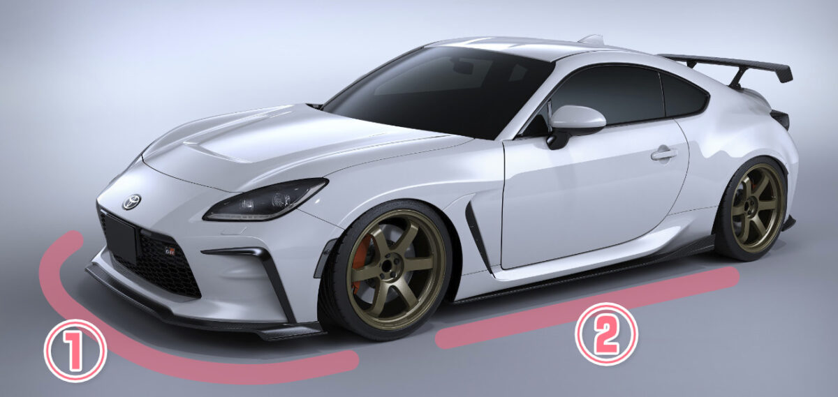 VOLTEX STREET AND LIGHT CIRCUIT FRONT UNDER SPOILER WET CARBON FOR TOYOTA 86 ZN8 86FW