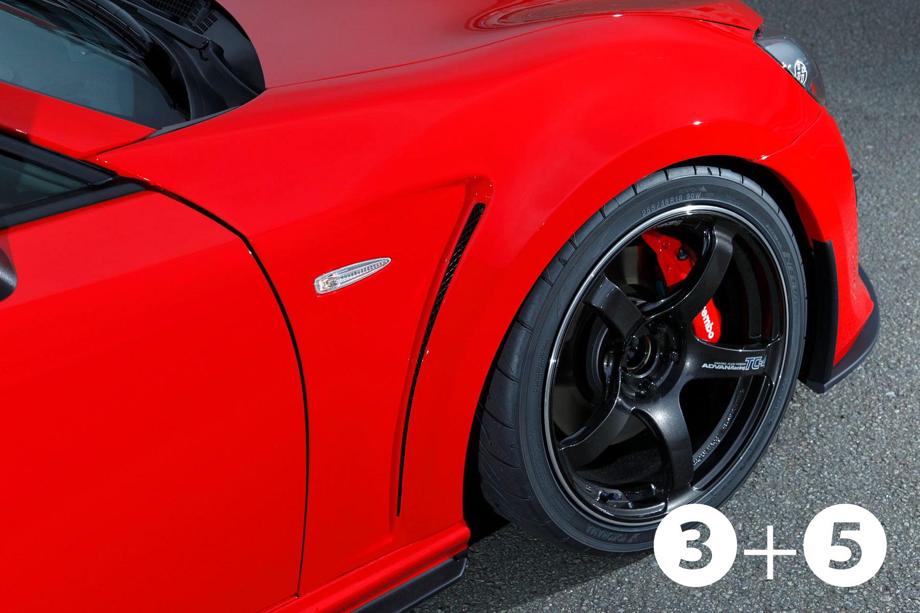 MAX ORIDO FRONT OVER FENDER RED For TOYOTA FT86 ZN6 FA20 AKE-024