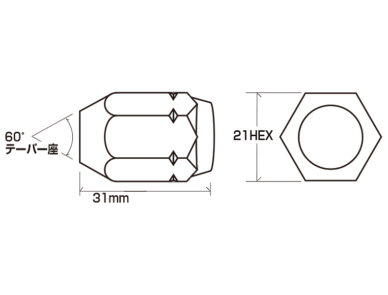 YOKOHAMA ALMEX-NUT M12×1.25P CR WHEEL NUT CHROME 16PCS FOR  Z8325