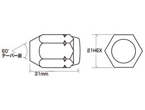 YOKOHAMA ALMEX-NUT M12×1.25P CR WHEEL NUT CHROME 16PCS FOR  Z8325