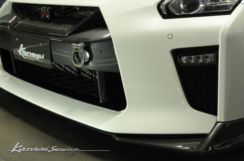 KANSAI SERVICE FOLDABLE FRONT TOW HOOK ORANGE FOR NISSAN GT-R R35 2011-2015 KHN113