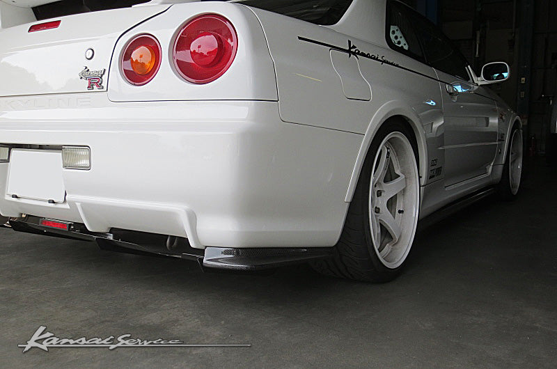 KANSAI SERVICE CARBON SIDE STEP, REAR UNDER SPOILER SET FOR NISSAN SKYLINE GT-R BNR34 KAN067