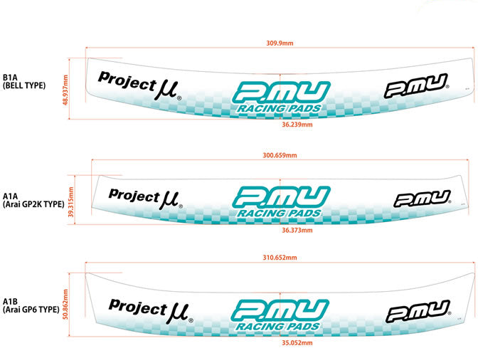 PROJECT MU HELMET SHIELD STICKER ARAI GP6 FOR  ST-VSA1B