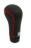 NARDI PRESTIGE BLACK PUNCHING SMOOTH LEATHER RED STITCHING SHIFT KNOB NN6
